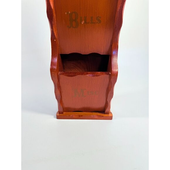 Wooden Mail Sorter | Vintage Wall Mount Organizer | Letters Bills Misc | Retro 7 - Picture 5 of 14